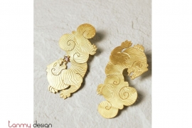 24k gold plated tiger earings